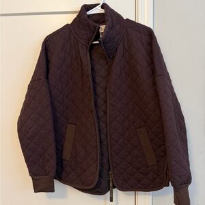 Avalanche Quilted Women's Brown Jacket - Lightweight Shirt Coat